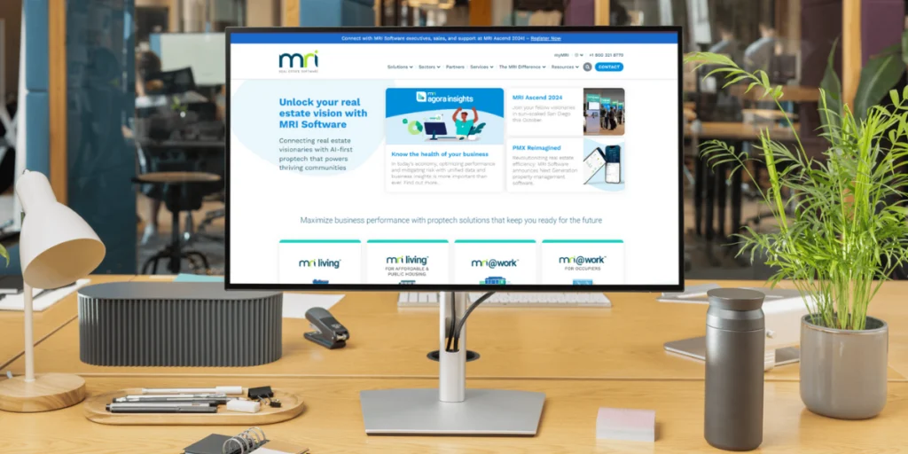 Commercial real estate platform shown on a desktop display
