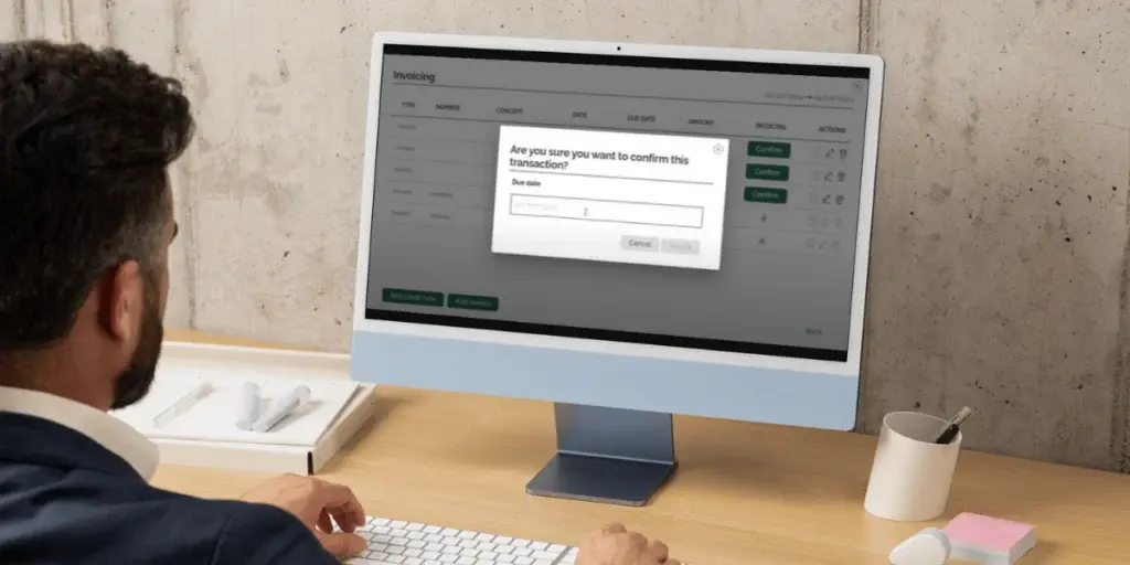 Property professional using leasing software