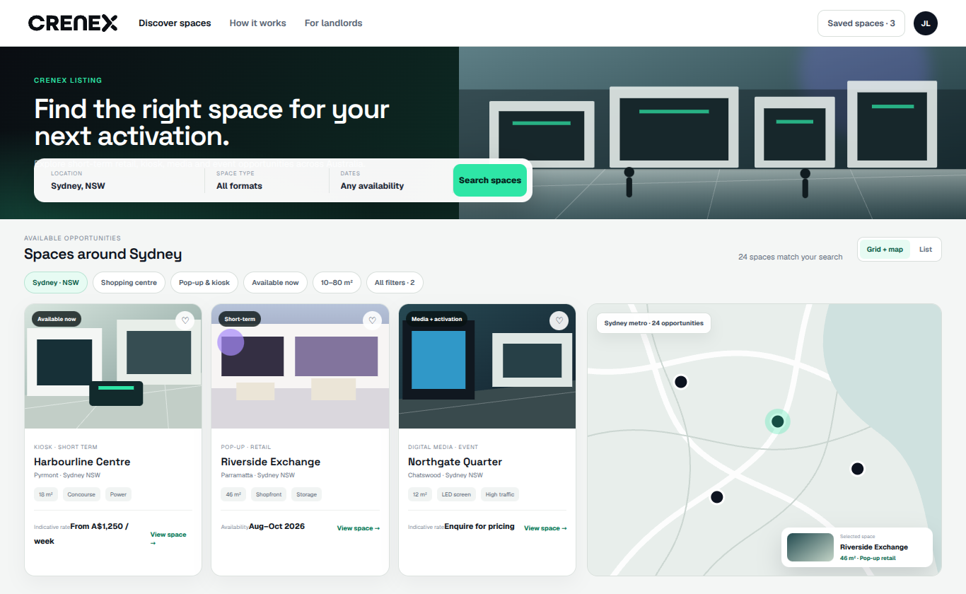 Crenex Listing marketplace preview